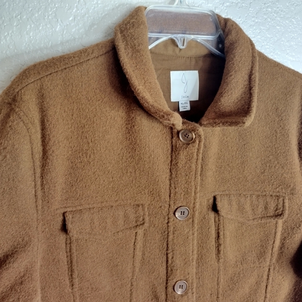 Joie Crop Boucle Tracker Soft Button Down Jacket … - image 2
